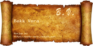 Bekk Vera névjegykártya
