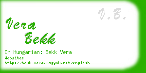 vera bekk business card
